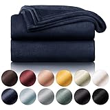 Blumtal Kuscheldecke Flauschig Fleecedecke - Decke Sofa Oeko-TEX® Zertifiziert, Sofadecke, Blanket, Tagesdecke und Wohndecken Kuscheldecken 150x200 cm, Dark Ocean Blue - blau