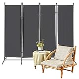 Sonnewelt Paravent 200x170cm flexibel verstellbar Raumteiler Sichtschutz Anthrazit Raumteiler Stellwand Raumteiler Trennwand Sichtschutz 4 Trennwände