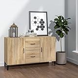 WIFESE Sideboard Sonoma-Eiche 100x36x60 cm Holzwerkstoff Komodenschrank KüChenschrank Schlafzimmer Schrank Klein Badezimmerschrank Flur MöBel Allzweckschrank Kommode Flur Fernsehschrank