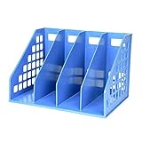 TOPRP Dateibox-Desktop-Datei-Halter-Datei-Speicherfeld-Datei-Spalte-Desktop-Bücherregal-Informationen Regale 34.2 * 22,5 * 24cm (Color : Blue)