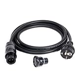 Betteri BC01 Buchse auf Schuko Stecker Kabel 2m/3m/5m/10m + Betteri Endkappe, für Mikrowechselrichter Hoymiles, Deye, Envertech, TSUN, NEP (2m)