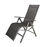 Chicreat Serie Korfu, Relaxsessel aus Aluminium mit Armlehnen, 73 x 60 x 114 cm