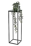 DanDiBo Blumenhocker Metall Schwarz 70 cm Eckig Blumenständer Beistelltisch FRA-005 Blumensäule Modern Pflanzenständer Pflanzenhocker