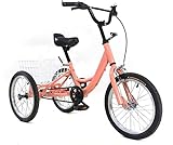 Deckenleuchte, 16-Zoll-Kinder-Dreirad, Singlespeed, 3-Rad-Cruiser-Fahrrad mit Korb, Kinder-Laufrad, Orange