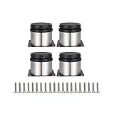 XBSXP 4 Stück verstellbare Möbelbeine, Schrauben inklusive Rundstahl Edelstahl Schrank Bein Tisch Füße Schrank Bein verstellbare Höhe Für Sofa Tischschränke Regale 50 mm