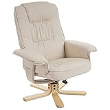 Mendler Relaxsessel Fernsehsessel Sessel ohne Hocker M56 Kunstleder - Creme