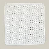JZK extra große, quadratische, rutschfeste Duschmatte mit Saugnäpfen, für Duschwanne, Fußmassage-Badematte, Badezimmer-Bodenmatte, 80 x 80 cm