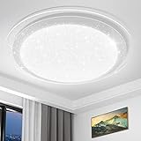 Öuesen LED Deckenleuchte Panel 40W, LED Deckenlampe Groß Ø40cm, Rund Modern Kaltweiss 5000K 3800LM Badezimmer Lampe IP44 Wasserfest für Bad Schlafzimmer Wohnzimmer Flur Küche Balkon Keller