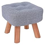 DAZulI Schuhschrank Sofa Quadratische Ottomane, Stoffkunst Hocker Wohnzimmer Buchenholz Kleine Fußhocker Kinderhocker gepolsterte Fußstütze, 4 Farben (Farbe: Natur, Größe: 29,5 x 26 cm)