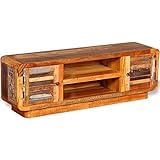 JUNZAI TV-Schrank, Fernsehtisch, Tv Lowboard, Fernsehschrank, Tv Bank, Tv Table, Tv Kommode, Altholz Massiv 120x30x40 cm