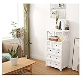 KIRANDY Naturholzschrank, Klassische Vitrine mit Schubladen und Türen, Elegantes Design-Sideboard for Wohnzimmer oder Eingangsbereich (Farbe : Old White 50x35x100cm)