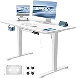JUMMICO Elektrisch Höhenverstellbarer Schreibtisch 100x60cm Schreibtisch Höhenverstellbar Elektrisch Verstellbarer Schreibtisch Ergonomischer Steh-Sitz Tisch Stehschreibtisch Adjustable Desk(Weiß)