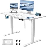 JUMMICO Elektrisch Höhenverstellbarer Schreibtisch 100x60cm Schreibtisch Höhenverstellbar Elektrisch Verstellbarer Schreibtisch Ergonomischer Steh-Sitz Tisch Stehschreibtisch Adjustable Desk(Weiß)