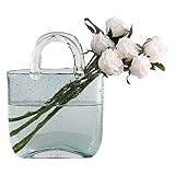 Klare Glasvasen, Handtaschen-Dekoration, Blasenblume, Tischdekoration, Blumenarrangement, Pflanze, Hydrokultur, Geschenke (C 4,3 x 10,2 x 7,9 Zoll)