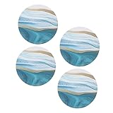 BESTonZON 4 Stück Keramik-Untersetzer Kreis-Tischsets Dekor Für Couchtisch Saugfähige Untersetzer Tischuntersetzer Marmor-Tassenpads Keramiktopf Zarte Tassenunterlage