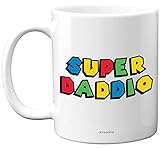 Dad Gifts – Itsa Me Daddio – Geburtstagstasse von Sohn, Tochter, Vatertag, Tasse, Weihnachten, Vatertag, Wichtelgeschenk, 325 ml, Keramik, spülmaschinenfest, Kaffeebecher