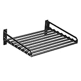 Wandregal Schwarz Weltraum Aluminium Mikrowelle Ofen Regal Wandbehang Küchenregal Ofenregal Aufbewahrung Topfregal Halterung (Größe: 40 x 34 x 15 cm)