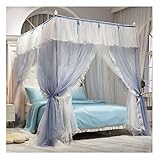 OnSaya Betthimmel im Prinzessinnen-Stil, Spitzen-Betthimmel, verdunkelungs- und staubdichtes Moskitonetz mit Halterung, passend for 1,5/1,8/2 m große Betten (Color : A3, Size : 180x220x200cm)