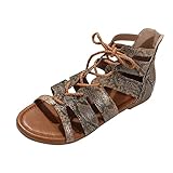 Cvanxluy Sandaletten Damen Flach Rutschfeste Wandersandalen Sommerschuhe Damen Elegant Damen Sandalen Sommer Sommerschuhe Damen Bequem Elegant Trendige Ergonomische