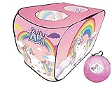Floving Kinderzelt Spielzelt für Babys, Kinderburg, Sicherheit und ungiftiges Spielzeug für Spiele im Innen- und Außenbereich (PinkPony)