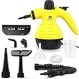 MLMLANT Handgerät Dampfreiniger 350ML Wassertank mit Handdampfreiniger Kabellos Druck mit 9-teiliges Zubehör für, Teppiche,Vorhänge,Autositze,Küche,olstermöbel Kleines,Sofa, Steam Cleaner,Dampfente