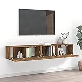 ANGYANG 2-TLG. TV-Schrank-Set, Tv-möbel & Phonomöbel, Wohnwand Wohnzimmer, Wandschrank, Zimmer Möbel, Anbauwand Wohnzimmer, Räuchereiche Holzwerkstoff