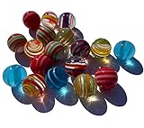 18 Handgefertigt Mundgeblasen Bunt 16mm Murmel Murmeln Blau Rot Gelb Rot Kugeln Bunte Glas Dekokugeln