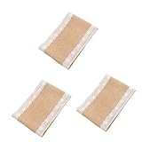 Abaodam 3 Stück Spitzen-Bankett-Heimdekoration Geburtstag Vintage-Jute Einfache Spitze? Jute-Party Ländliche Sackleinen Für Schreibtisch Mit Tisch Tischdecke Weiße Verzierung