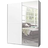 Avanti Trendstore - Victoria - Schwebetürenschrank mit 1 Spiegelfront aus Holzdekor, sehr geräumig, in 2 verfügbar. Maße: BHT 170x196x60 cm