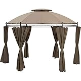 Pavillon Braga Braun Ø 350 cm | Runder Pavillion mit gewölbten Dach