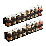 KES Gewürzregal Wand Gewürzhalter Gewürz Organizer Küche Gewürz Aufbewahrung Küchenregal Gewürze 40 cm 2 Stück Matt Schwarz Wandmontage, KSR401S40-BK-P2
