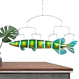 Firulab Hängender Metallfisch, Ozean, Meer, tropische Fische, Wanddekoration, Strand, tropische Fische, Wandskulptur für Schlafzimmer, Terrasse