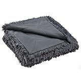 CelinaTex Kuscheldecke XXL 220 x 240 cm grau Sofadecke Longhair Kunstfelldecke Flokati Optik Decke Fleece Oeko-TEX Shetland