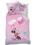 CTI Kinder-Wendebettwäsche Minnie Mouse Renforcé rosa Größe, 2 Stück, 135x200 cm (80x80 cm)