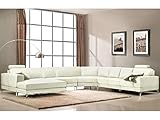 LINEA SOFA - Wohnlandschaft Leder - Ecke Links - Elfenbein - Donatello II