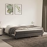 DCRAF Möbelset Boxspringbett Bettgestell Dunkelgrau 180x200 cm 6FT Super King Samt