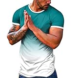 Basic T-Shirt Herren Graphic Print Baumwolle Atmungsaktiv Streetwear Mode Rundhals Kurzarm Tops Laufshirt Oversized Lose Los Angeles Oberteile Vintage Casual Sommer Sportshirt Tshirt