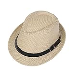 JK Home Hawaiianische Fedora-Strohhüte für Herren und Damen, Unisex, Trilby, Panama, Sommer, Sonne, Jazz, Kostüm, Partykappe