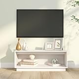 TEKEET Home Möbel TV Schrank Weiß 90x35x35 cm Größe Massivholz Kiefer