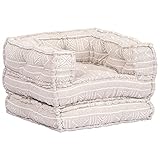 ZEYUAN 1-Sitzer Modularer Pouf, Couch, Kleines Sofa, Sofa Schlafzimmer, Couch Jugendzimmer, Relaxsofa, Beige Stoff