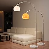 Jago® Bogenleuchte - Höhenverstellbar, A++ bis E, 145-220/130-180 cm, 1xE27 LED, max.60W, Orange/Weiß-Bogenlampe, Stehlampe, Stehleuchte, Standleuchte, Bogenstandleuchte (Höhe: 145-220 cm, Orange)