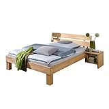 Relita Futonbett Julia 100x200 cm, mit 1 Nachtkonsole, Buche massiv Natur geölt