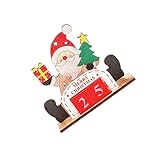 ABOOFAN Vintage-Wohnkultur Für Mesa De Christmas Desktop-Countdown-Kalender Weihnachtskalender Aus Holz DIY-Adventskalender Für Kinder Schreibtischkalender Aus Holz Holzkalender