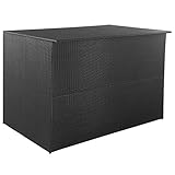 UYSELA Home Sets mit Aufbewahrungsbox für den Garten, schwarz, 150 x 100 x 100 cm, Polyrattan