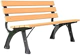 Gartenbank im Freien, Terrassenbank, Parkbank, Konversationscouch im Freien, Gartenpark-Terrassen-Rückenbank, Außenbank mit 2–3 Sitzplätzen, Gusseisen-Metallsitz, wetterbeständiger Kunststof