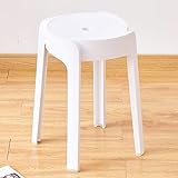 NIXCON Kunststoff Hocker, Haushalt verdickte Faltbare runde Hocker, einfache Moderne Windmühle Hocker, Wohnzimmer Esstisch Hochstuhl (Color : White Whirlwind Stool)