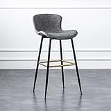 RobLux Barhocker Gepolsterte Barhocker aus PU-Leder, mit Fußstütze, Küchenhocker, unterstützte Schwarze Metallbeine für Frühstücksbar, Theke, Küche und Zuhause
