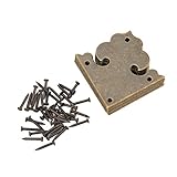 Vintage Metall Bucheckenschutz, 10 Sets Vintage Design Messing Material hohe Härte Antik Eckenschutz Hohlmuster für Holzkiste für Bücherregal
