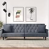 CIADAZ Schlafsofa mit Armlehnen Dunkelgrau Samt Sofa Mit Schlaffunktion, Schlafcouch, Sofabett, Sofa Klein, Sofa Bed, Couchbett, Living Sofa, Sitzecke Wohnzimmer