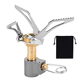 Campingkocher Mini Gaskocher Outdoor Ultralight: YOYIAG Faltbarer Edelstahl Gasherd Camping Gaskocher mit Mikroregler, Campingkocher, Gasbrenner für Camping Picknick Kochen Trekking